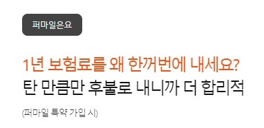 캐롯 퍼마일 자동차보험