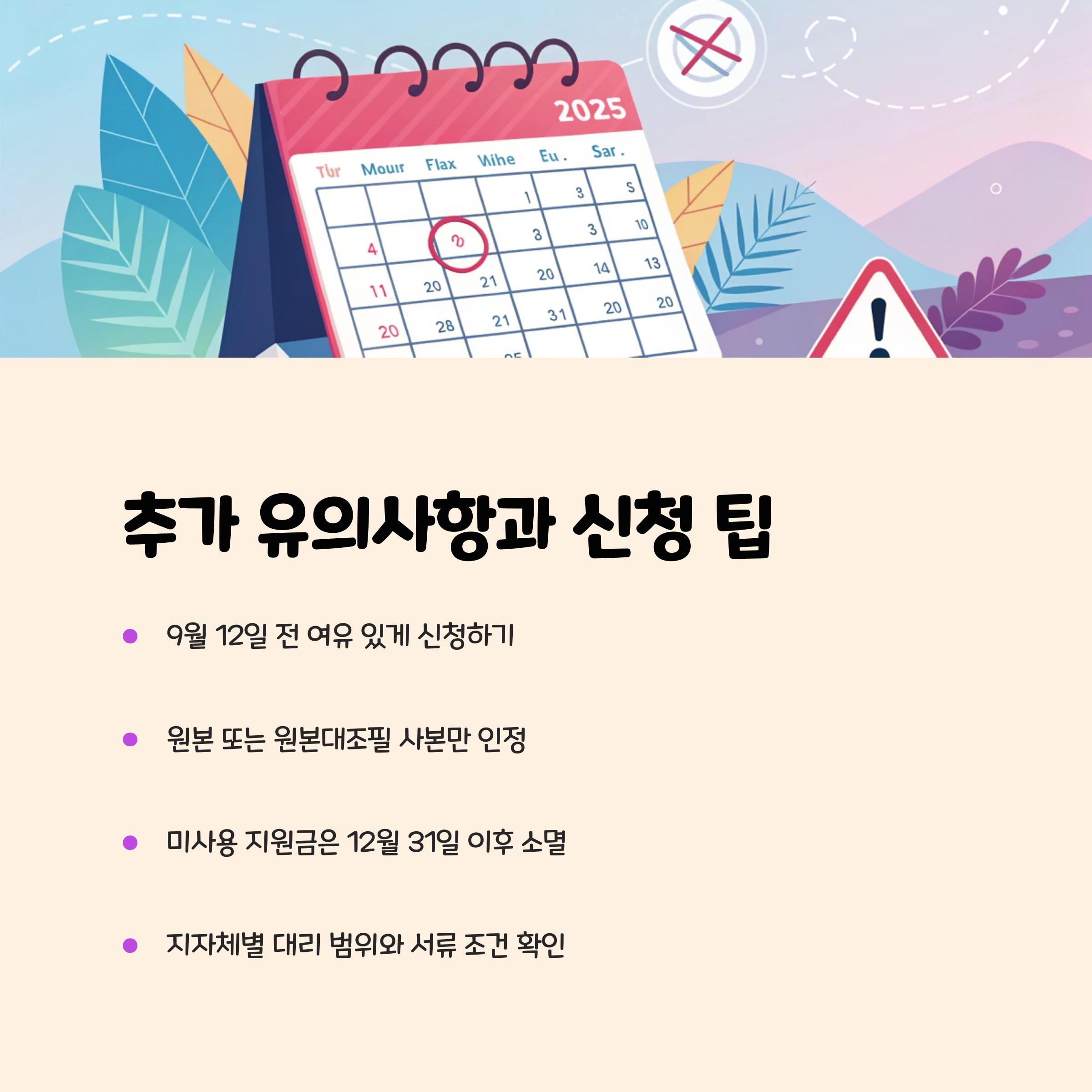 추가 유의사항과 신청 팁