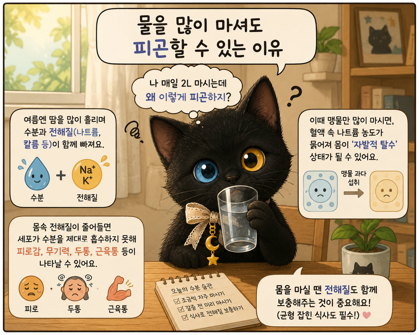 물을 많이 마셔도 피곤할 수 있는 이유
