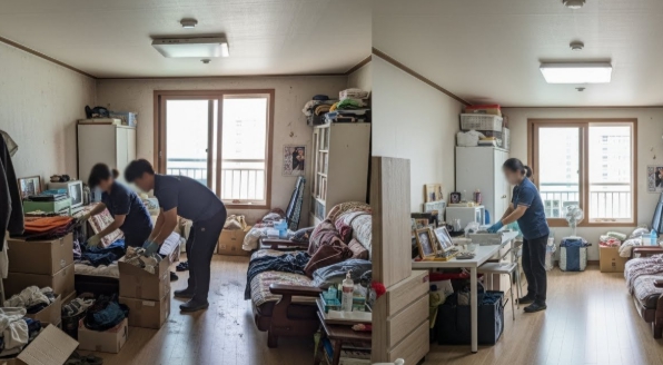 평창 고독사청소 및 정리중