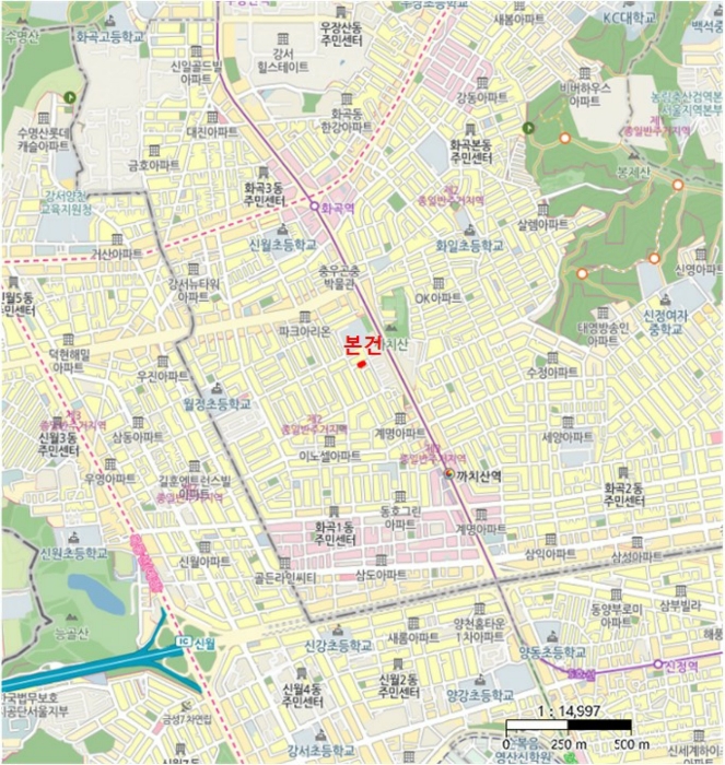 서울남부지방법원2022타경104799 광역위치도