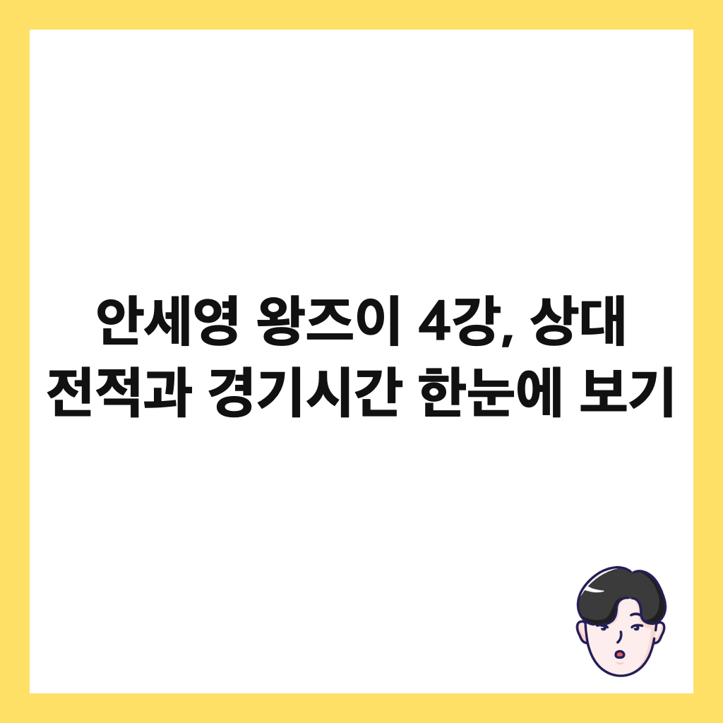 안세영 왕즈이 4강, 상대 전적과 경기시간 한눈에 보기 썸네일