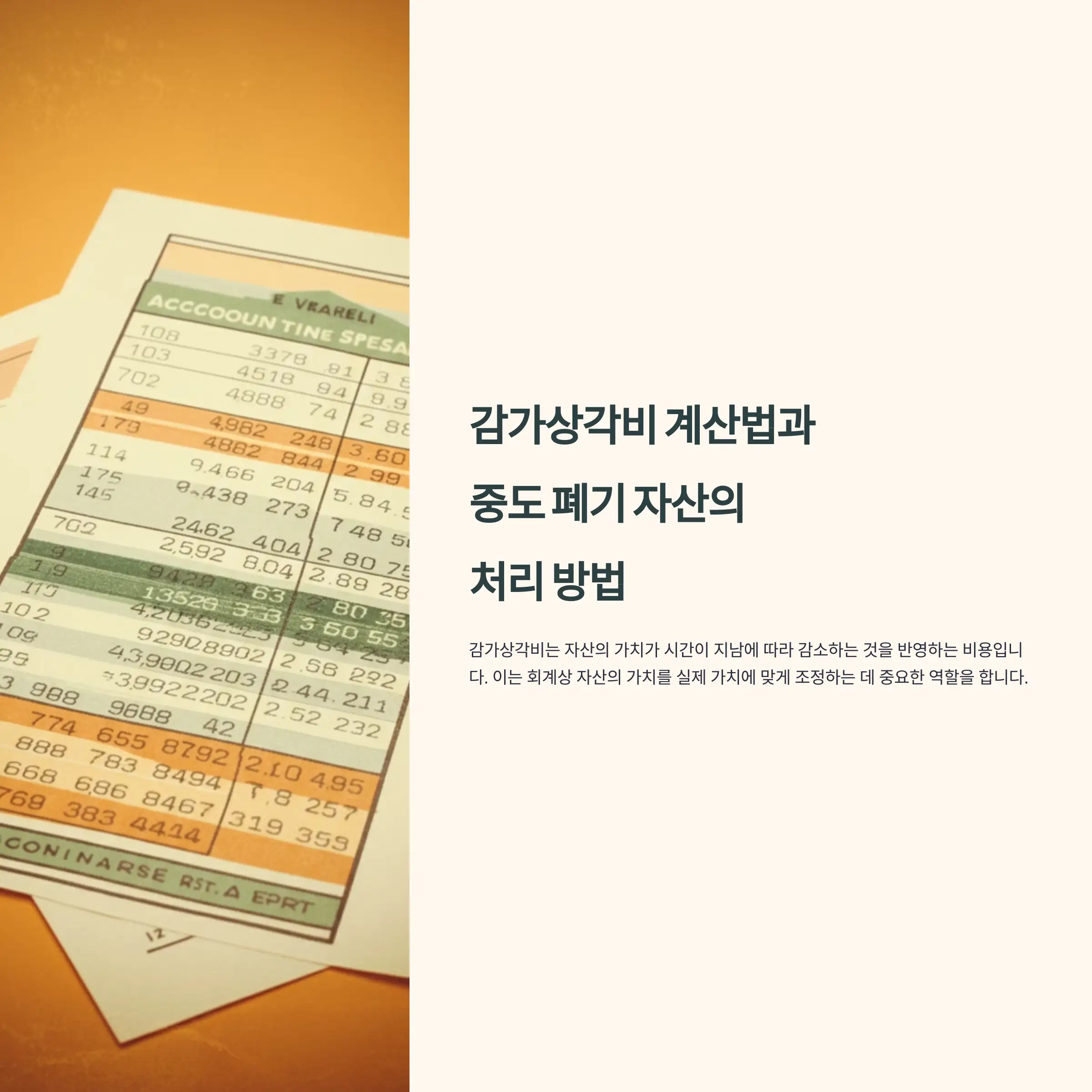 감가상각비 계산법과 중도 폐기 자산의 처리 방법