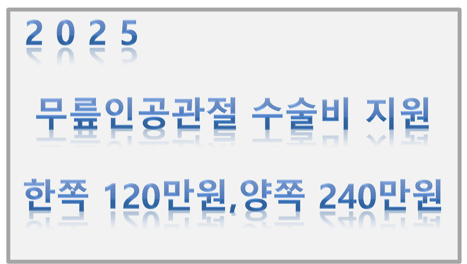 무릎인공관절 수술비 신청