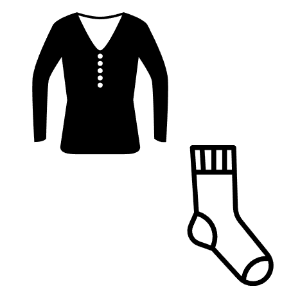 긴소매옷과 양말 착용