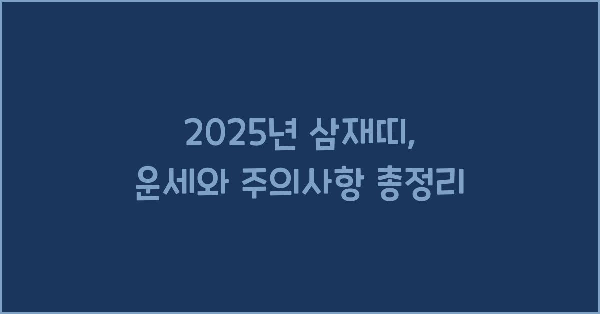 2025년 삼재띠