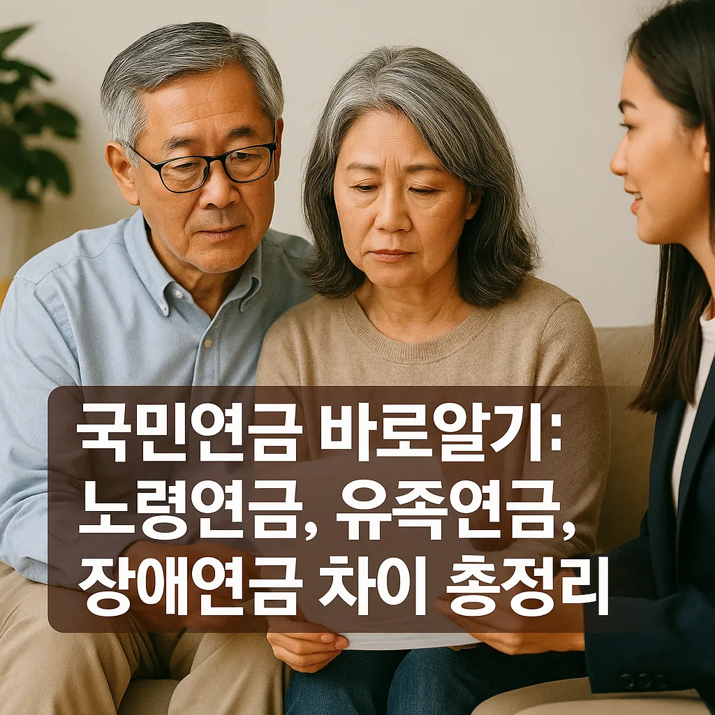 노령연금, 유족연금, 장애연금 차이 총정리