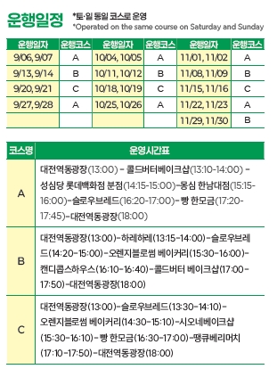 대전 빵시투어 코스안내