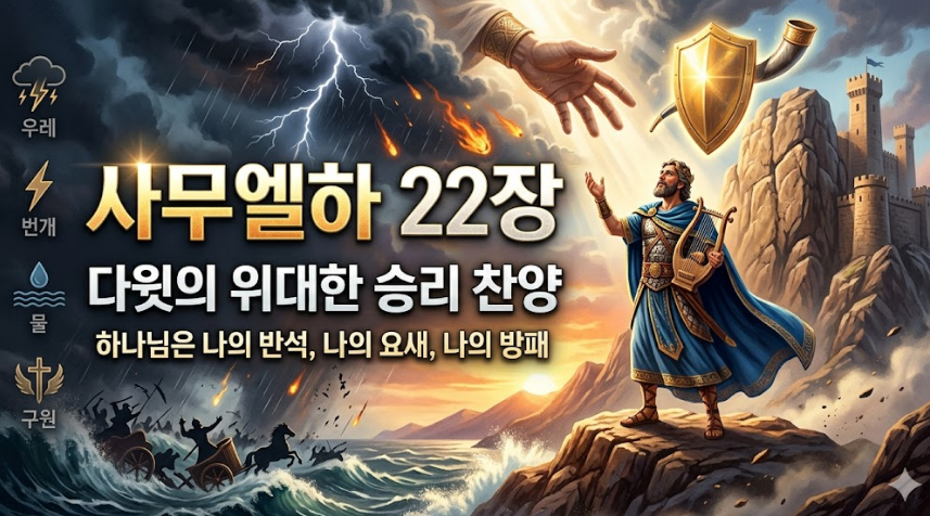 사무엘하 22장 - 다윗의 의로움, 전쟁에서 승리케 하신 하나님의 능력