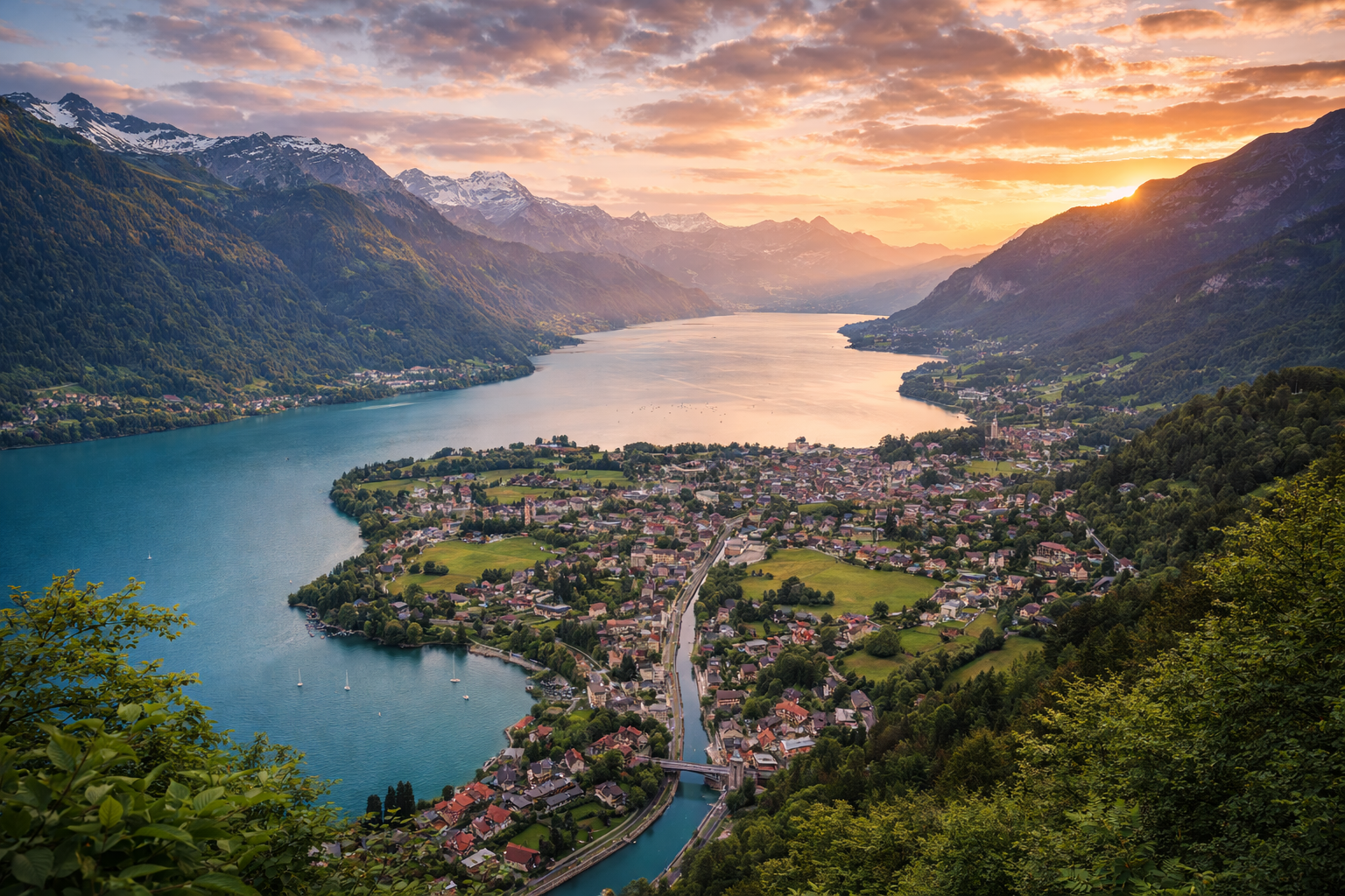 인터라켄 호수 사진
