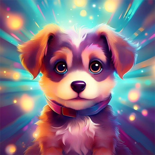 밝은 배경의 강아지