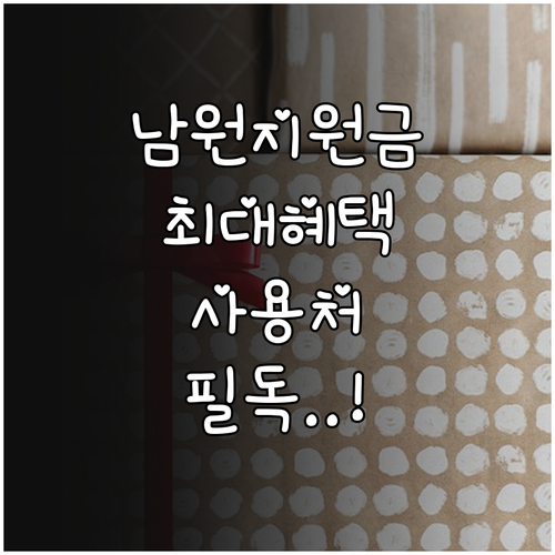 남원시 민생안정지원금 상품권 사용처 ..