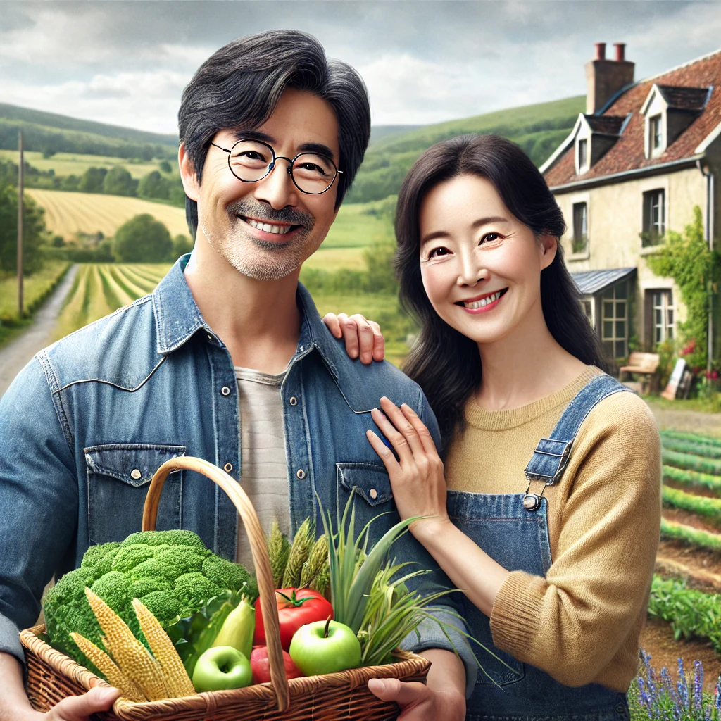 중년 부부의 전원 생활 관련 사진