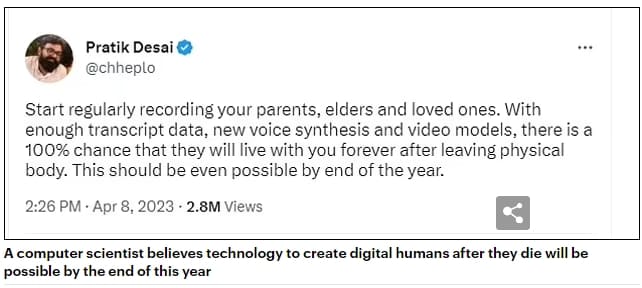 죽어도 마치 함께 있는 것 같은 AI 시스템 올해 나온다 VIDEO:Scientist claims humans will be able to upload consciousness onto computer by the end of this YEAR