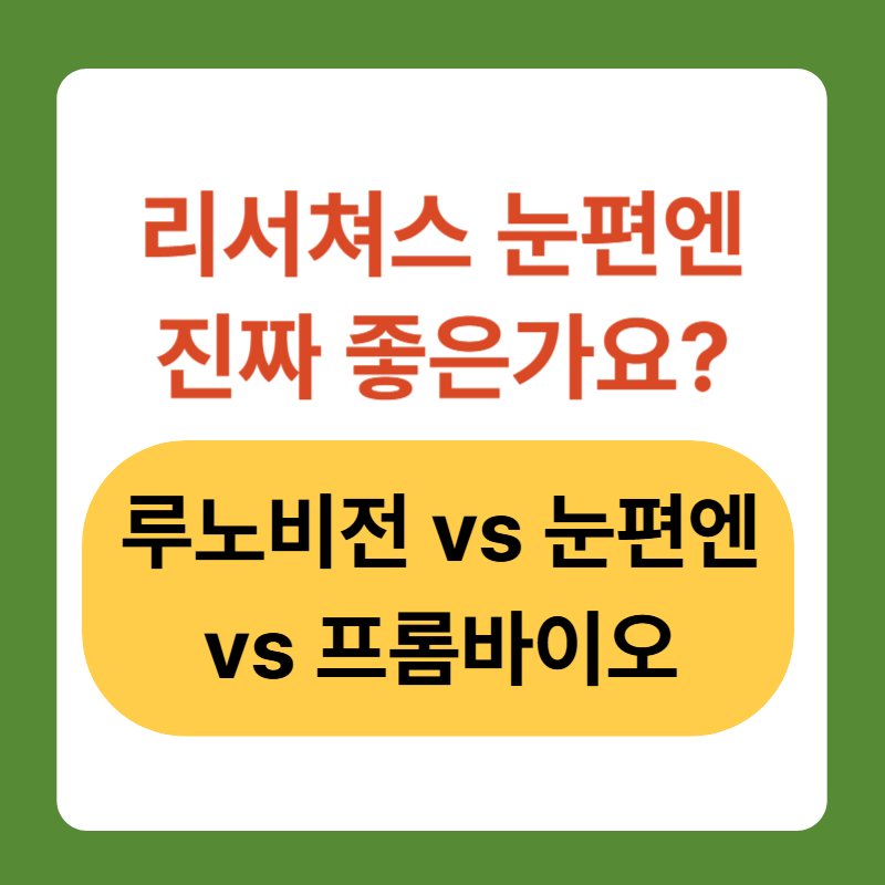 눈영양제 루노비전, 눈편엔, 프롬바이오 제품 비교