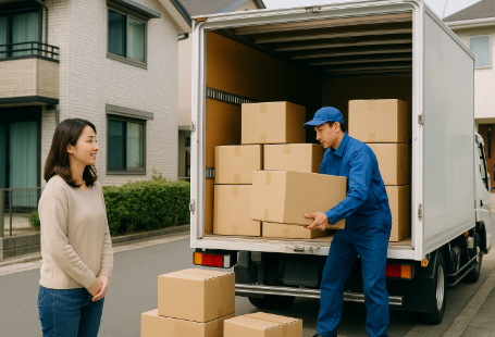 업체를 이용하여 이사하는 모습입니다.