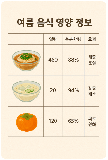 여름음식 영양정보 사진