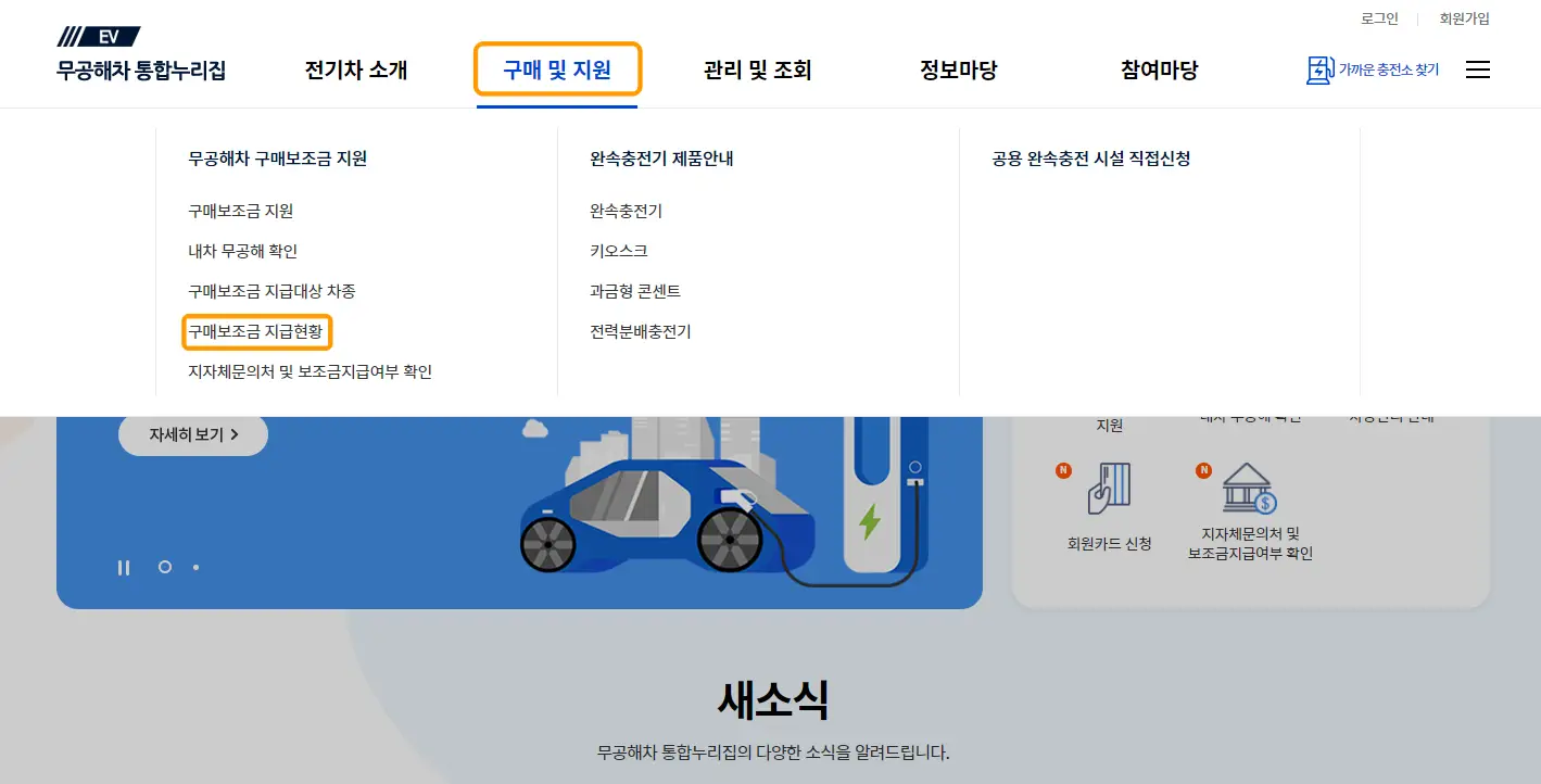전기차 보조금 사이트 사진