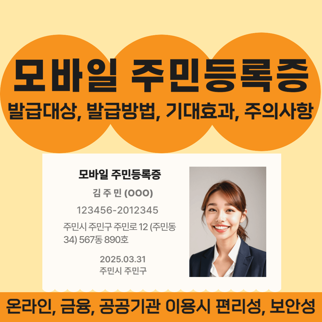모바일 주민등록증 발급대상, 발급방법, 기대효과, 주의사항
