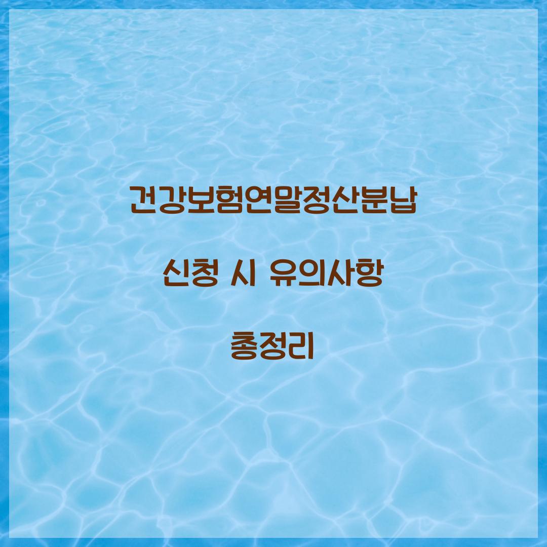 건강보험연말정산분납