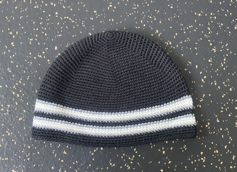 루오에스펙(LUOESPAC) 울 니트햇 버킷햇 벙거지 스트라이프 사파리햇 블랙