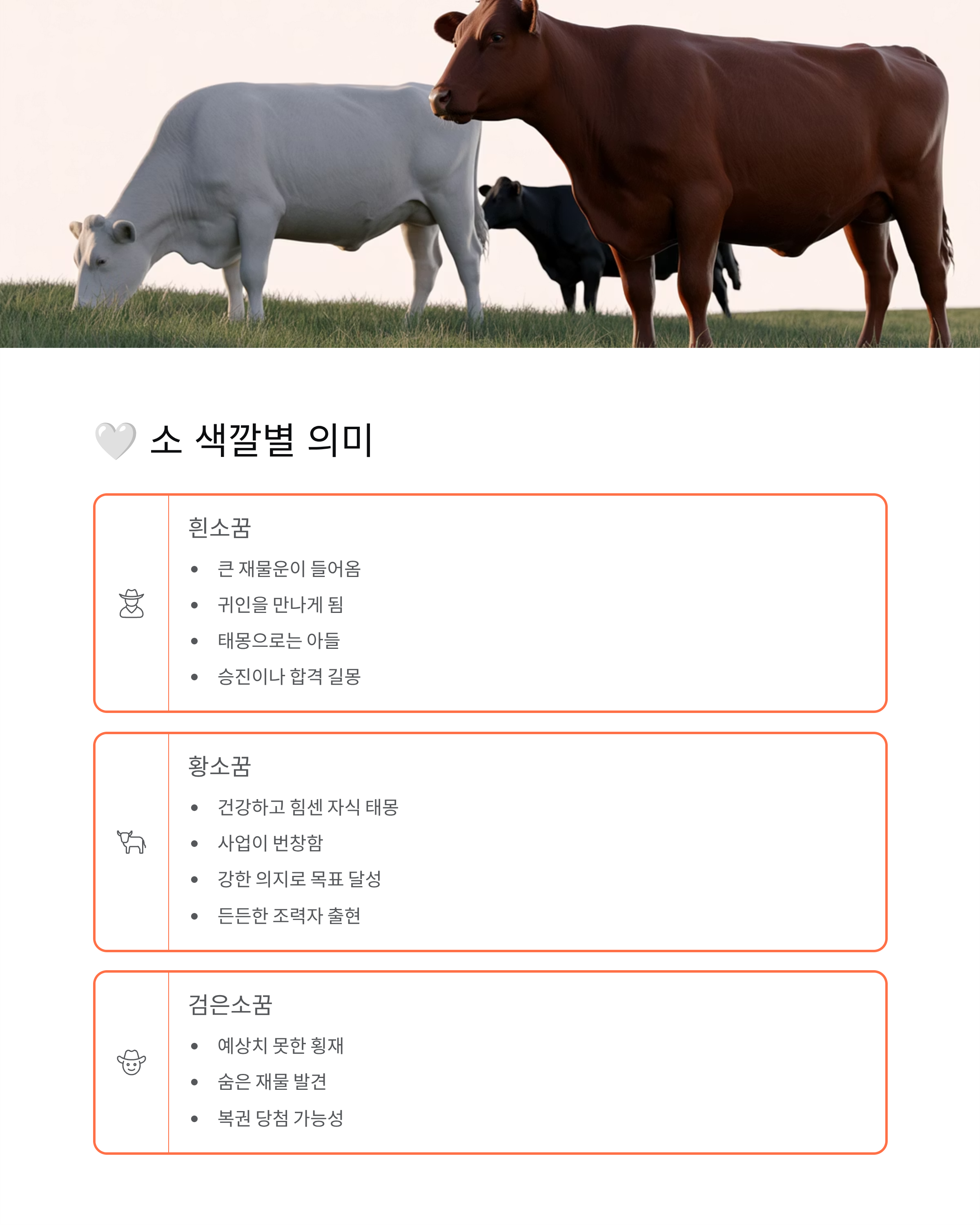 소꿈 해몽 완벽 정리 - 로또 당첨? 재물운? 태몽까지!