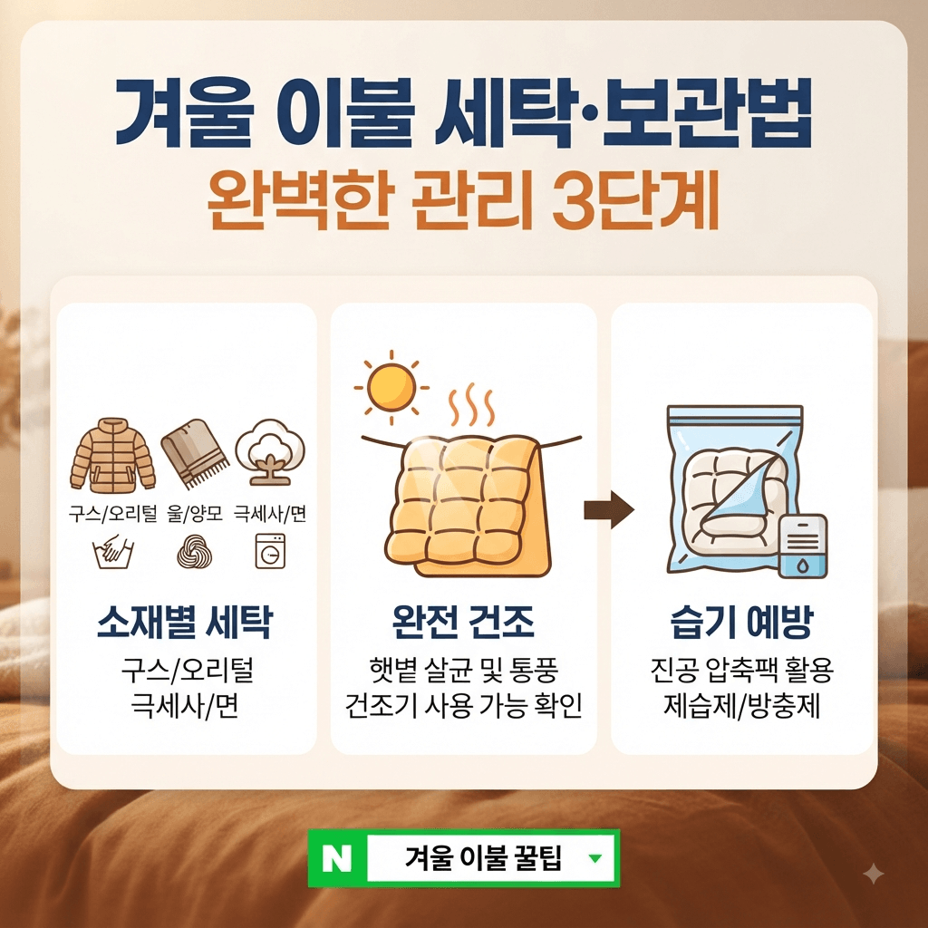 겨울 이불 소재별 세탁 방법 확인하기