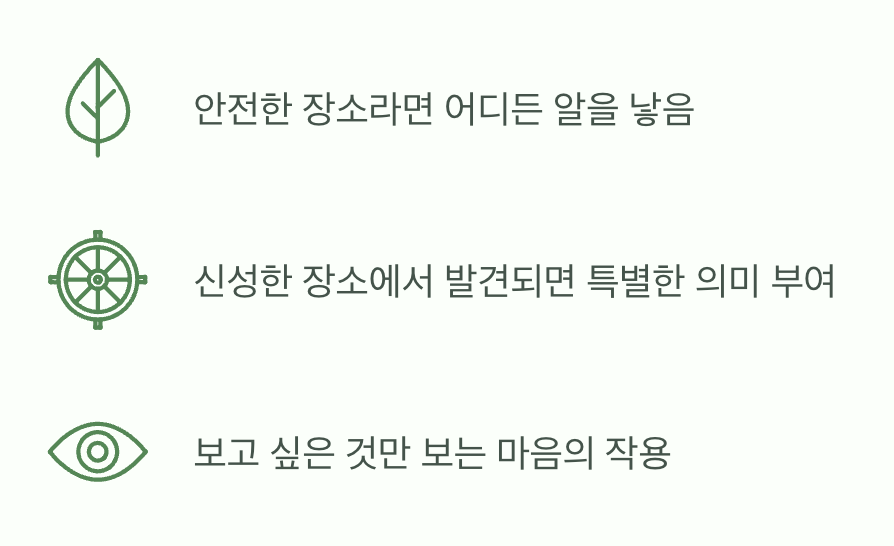 왜 하필 불상이나 나뭇잎에 피어날까?