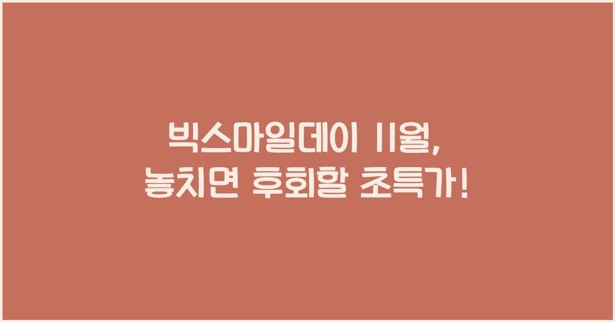 빅스마일데이 11월