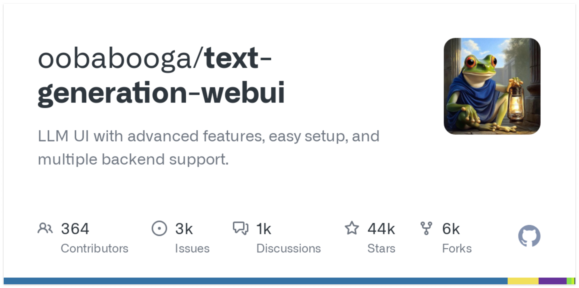 Text Generation WebUI 를 GitHub에서 만나 보실 수 있습니다.