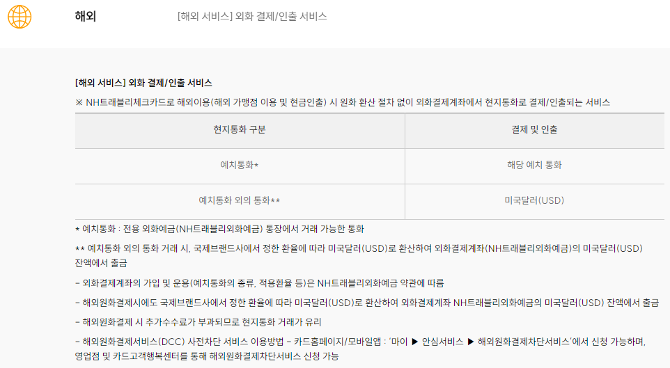 NH트래블리체크카드