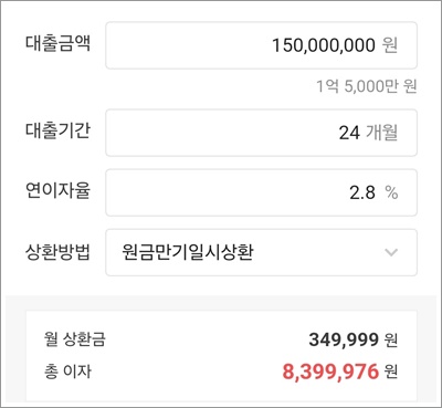 대출계산기 다음, 네이버