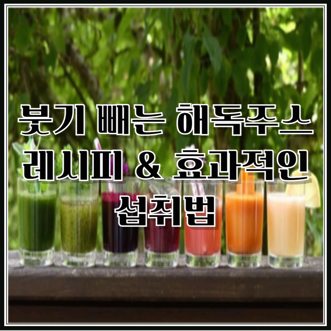 붓기 빼는 해독주스 레시피 &amp; 효과적인 섭취법