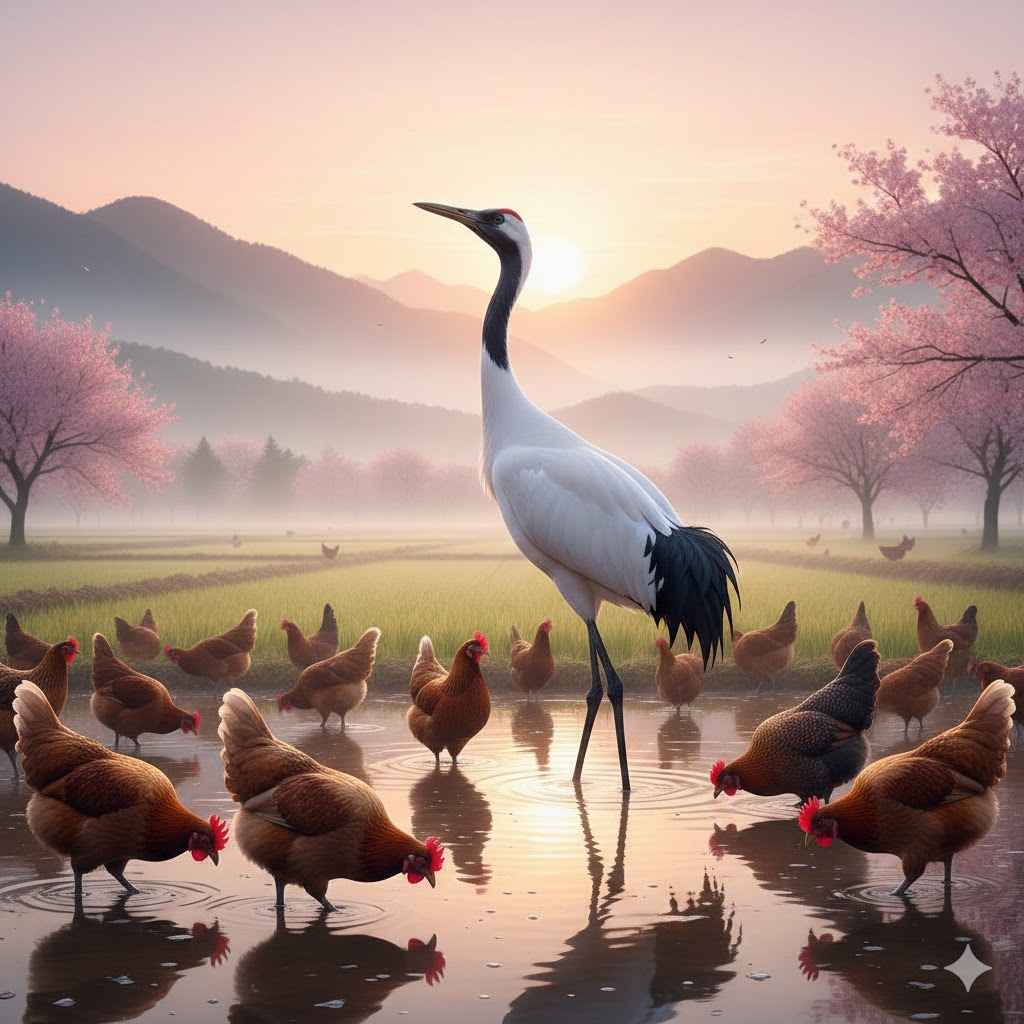 우아하고 고귀한 학의 모습 - 군계일학의 상징