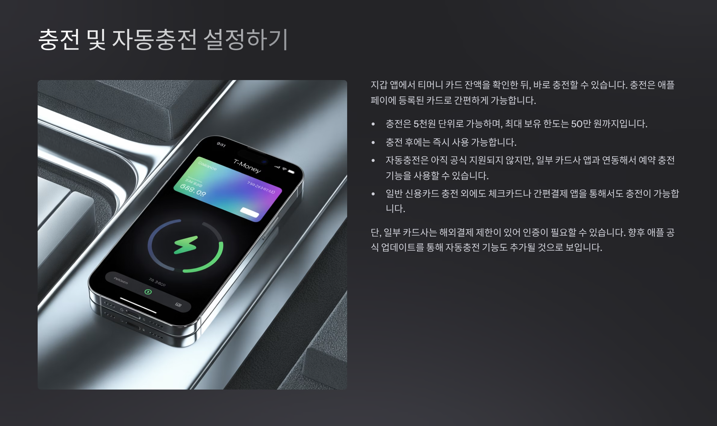 충전 및 자동충전 설정하기