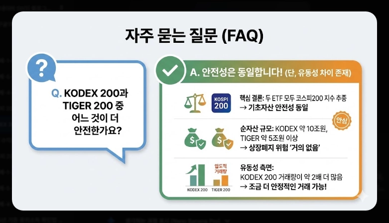 KODEX 200 vs TIGER 200 비교 총보수&middot;거래량&middot;순자산 분석 및 선택 가이드 (2026)