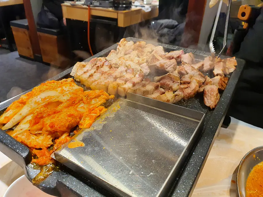 모듬한판 굽기완료