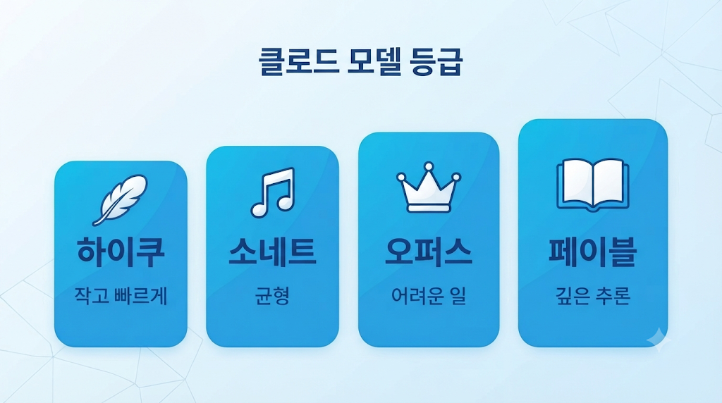 클로드 모델 등급 네 가지