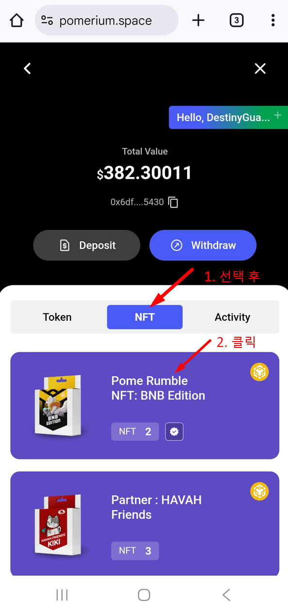 포메럼블 NFT 내보내기8