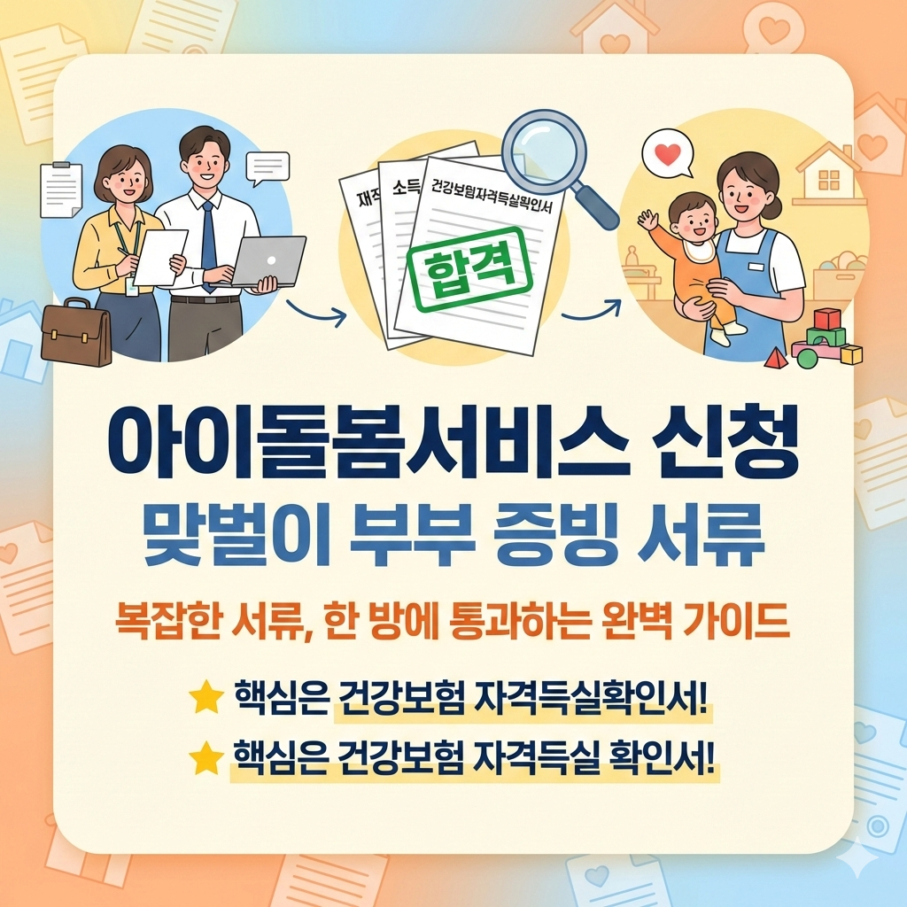 아이돌봄서비스 신청 서류 맞벌이 부부 증빙 완벽 가이드