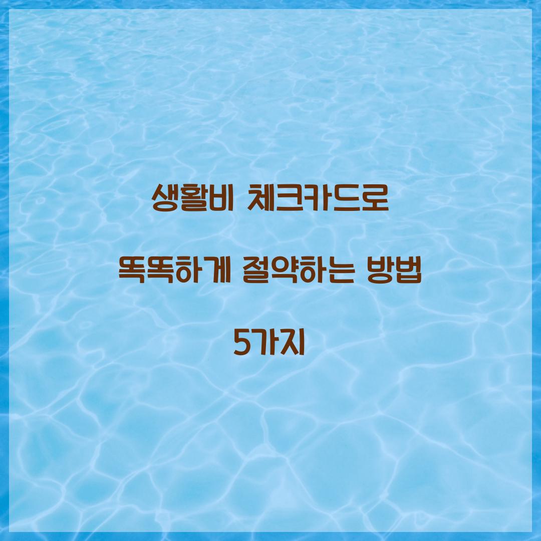 생활비 체크카드