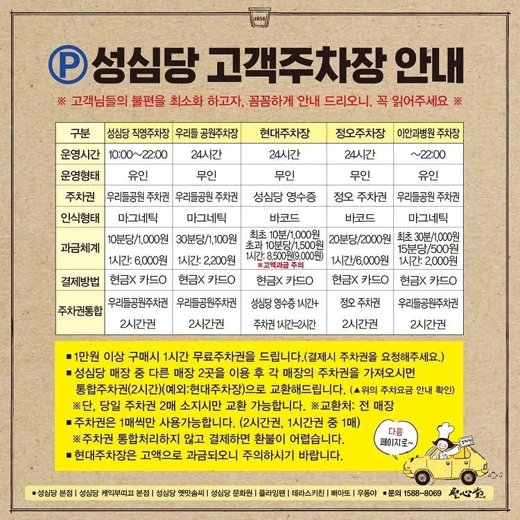 성심당 고객주차장 안내표