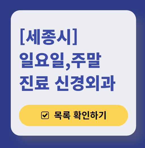 세종시 주말 진료 신경외과 목록 ❘ 토요일&middot;일요일&middot;공휴일 진료 병원 (어지럼증, 두통, 손발저림, 디스크)