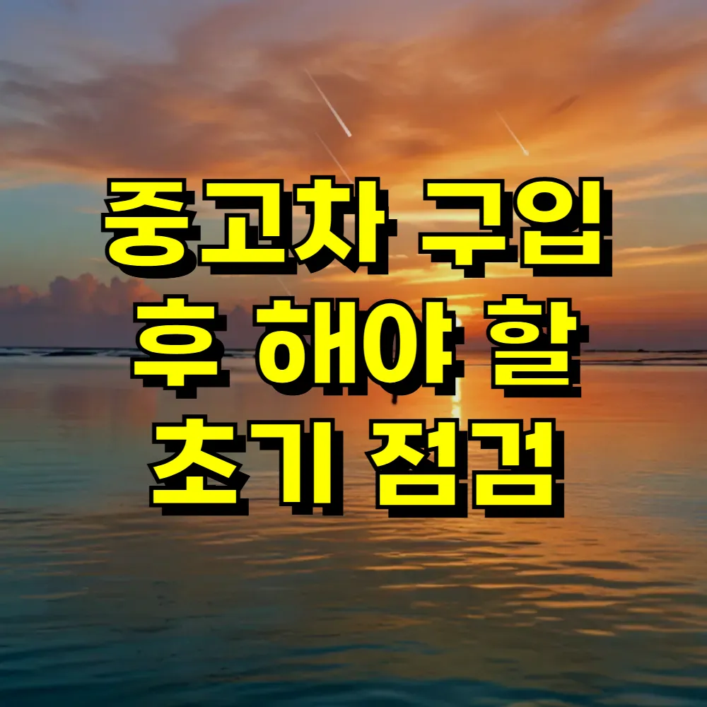 중고차 구입 후 해야 할 초기 점검