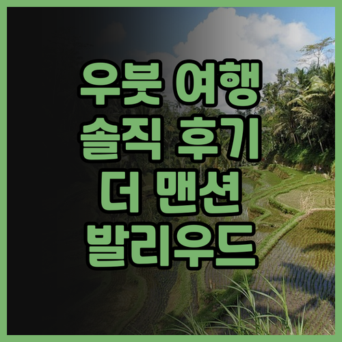 발리 우붓 여행객 필독! 더 맨션 발..