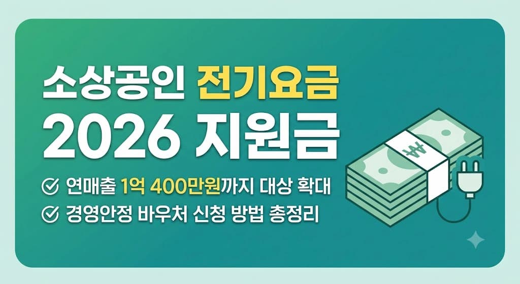 소상공인 전기요금 지원 2026 경영안정 바우처 25만원 신청방법 안내