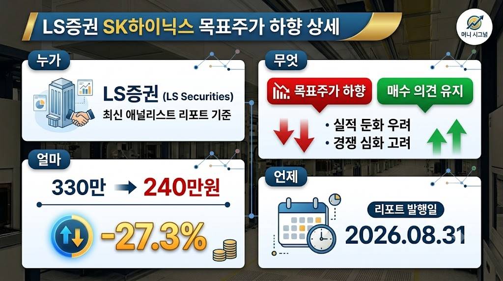 SK하이닉스 목표주가 하향 요약