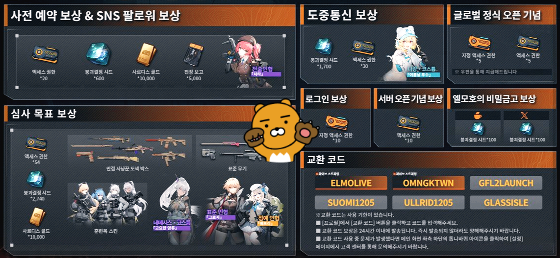 정식 서버 오픈 보상 정리