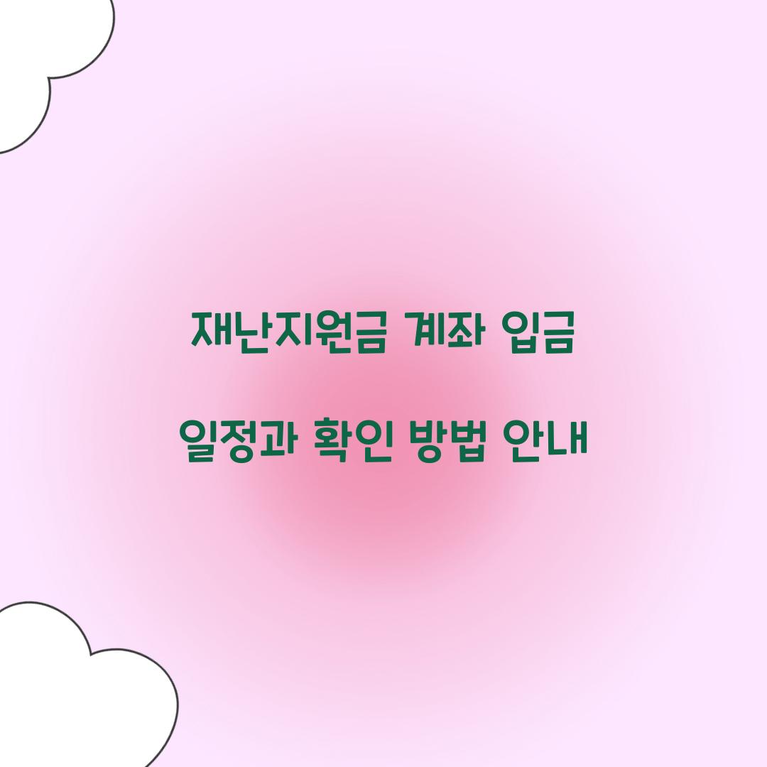 재난지원금 계좌 입금