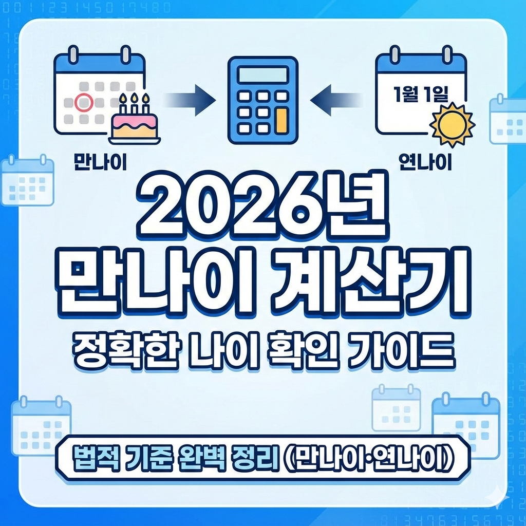 2026년 만나이 계산기 사용법과 정확한 나이 확인 가이드